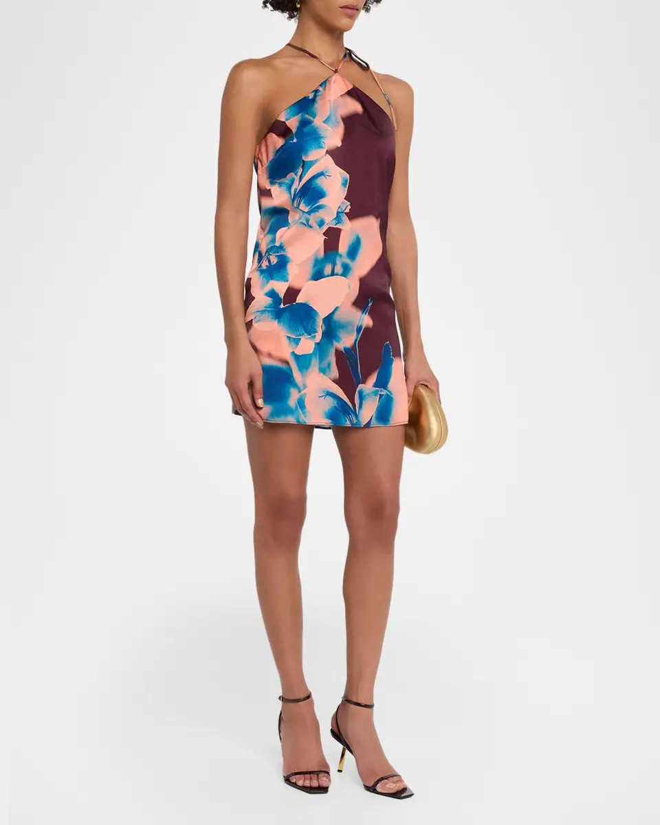 Misa Los Angeles Lenny Floral Satin Mini Dress | Thumbnail 4 Misa Los Angeles Lenny Floral Satin Mini Dress | Thumbnail 4