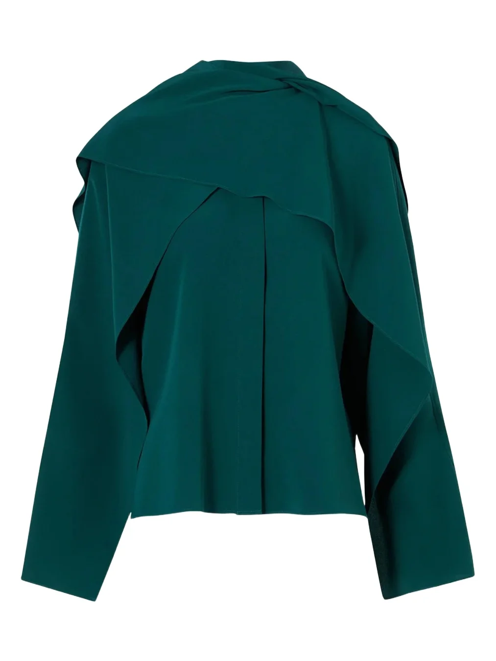 Akris Silk Crepe Sleeve Panel Button-Down Blouse