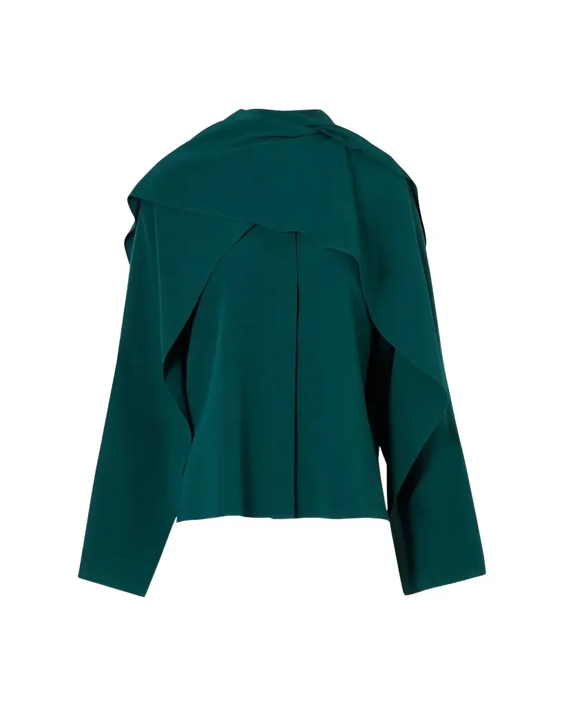 Akris Silk Crepe Sleeve Panel Button-Down Blouse | Image 1 Akris Silk Crepe Sleeve Panel Button-Down Blouse | Image 1