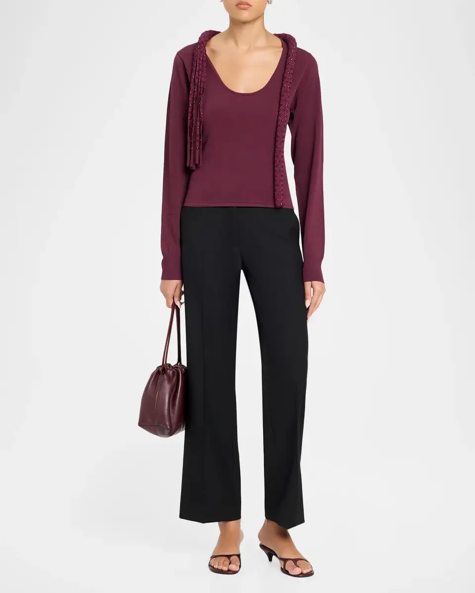 Diotima Mane Fringe Embellished Long-Sleeve Top | Thumbnail 2 Diotima Mane Fringe Embellished Long-Sleeve Top | Thumbnail 2