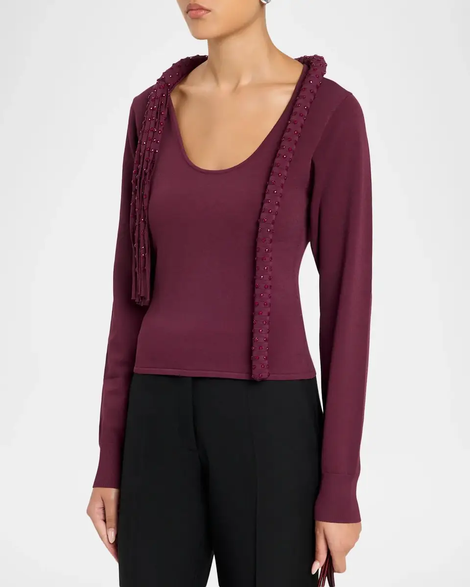 Diotima Mane Fringe Embellished Long-Sleeve Top | Thumbnail 4 Diotima Mane Fringe Embellished Long-Sleeve Top | Thumbnail 4