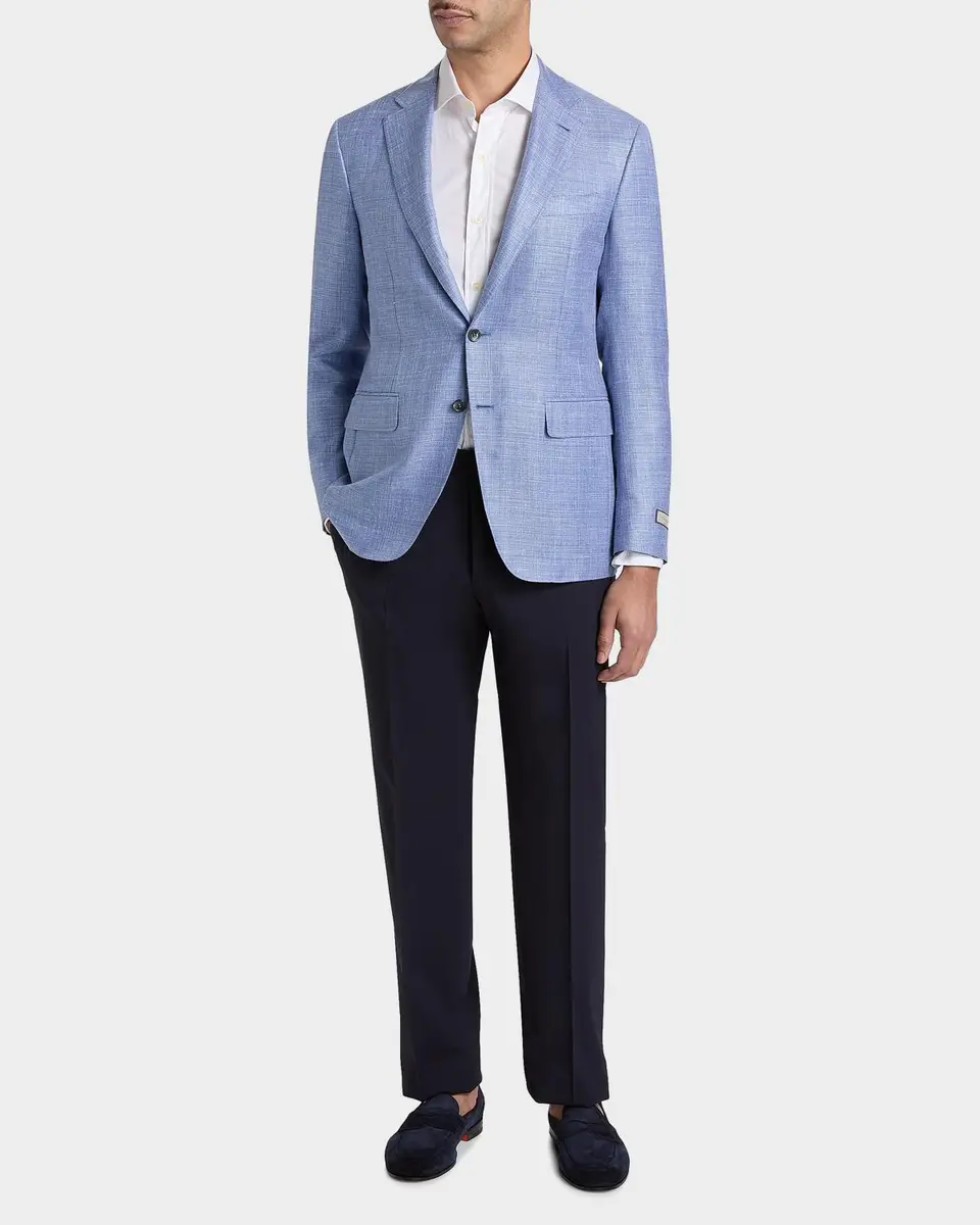 Canali Men's Wool Stretch Straight-Leg Trousers | Thumbnail 2 Canali Men's Wool Stretch Straight-Leg Trousers | Thumbnail 2