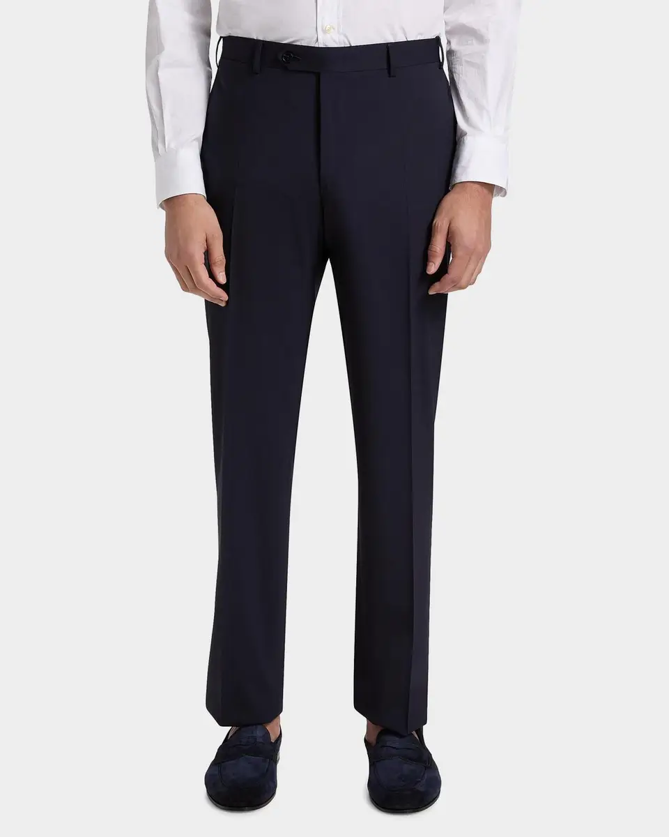 Canali Men's Wool Stretch Straight-Leg Trousers | Thumbnail 4 Canali Men's Wool Stretch Straight-Leg Trousers | Thumbnail 4