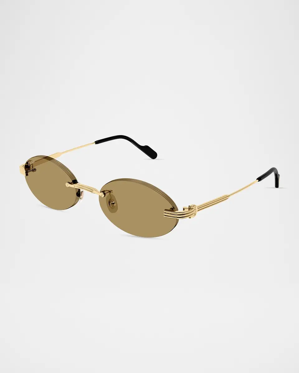 Cartier Men's Premiere de Rimless Oval Metal Sunglasses | Thumbnail 2 Cartier Men's Premiere de Rimless Oval Metal Sunglasses | Thumbnail 2
