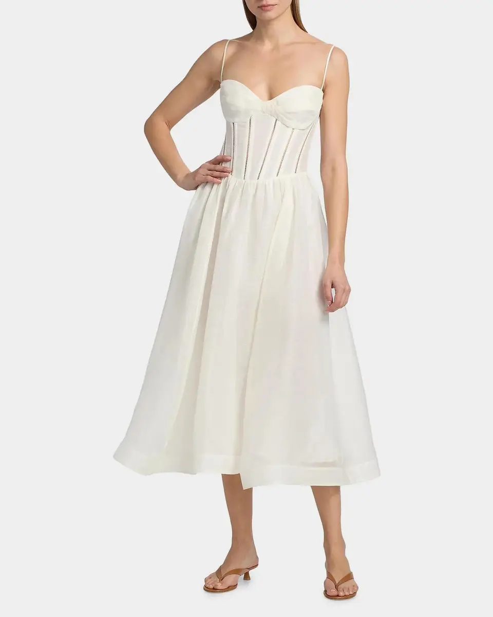 Zimmermann Luna Corset Midi Dress | Thumbnail 2