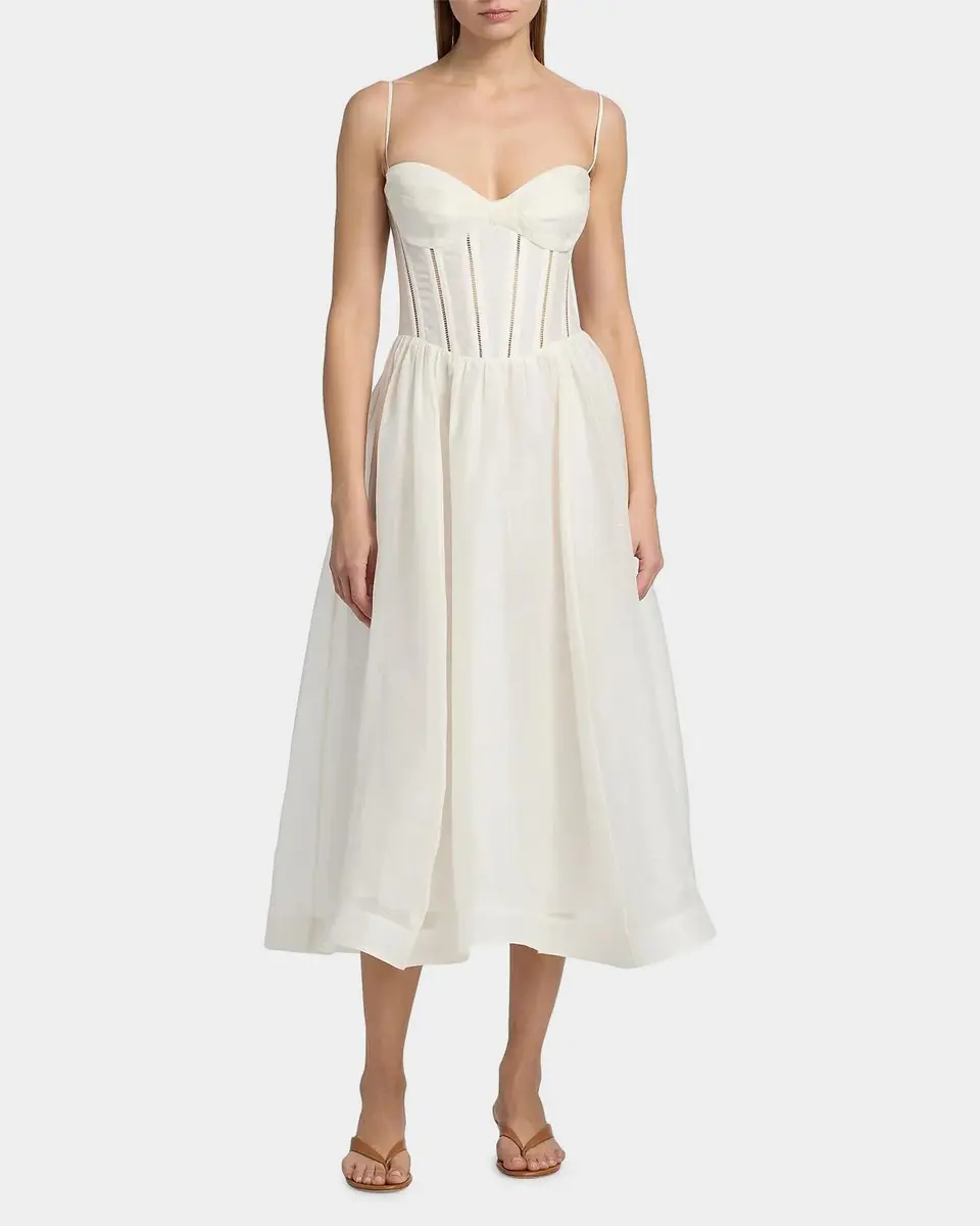 Zimmermann Luna Corset Midi Dress | Thumbnail 4