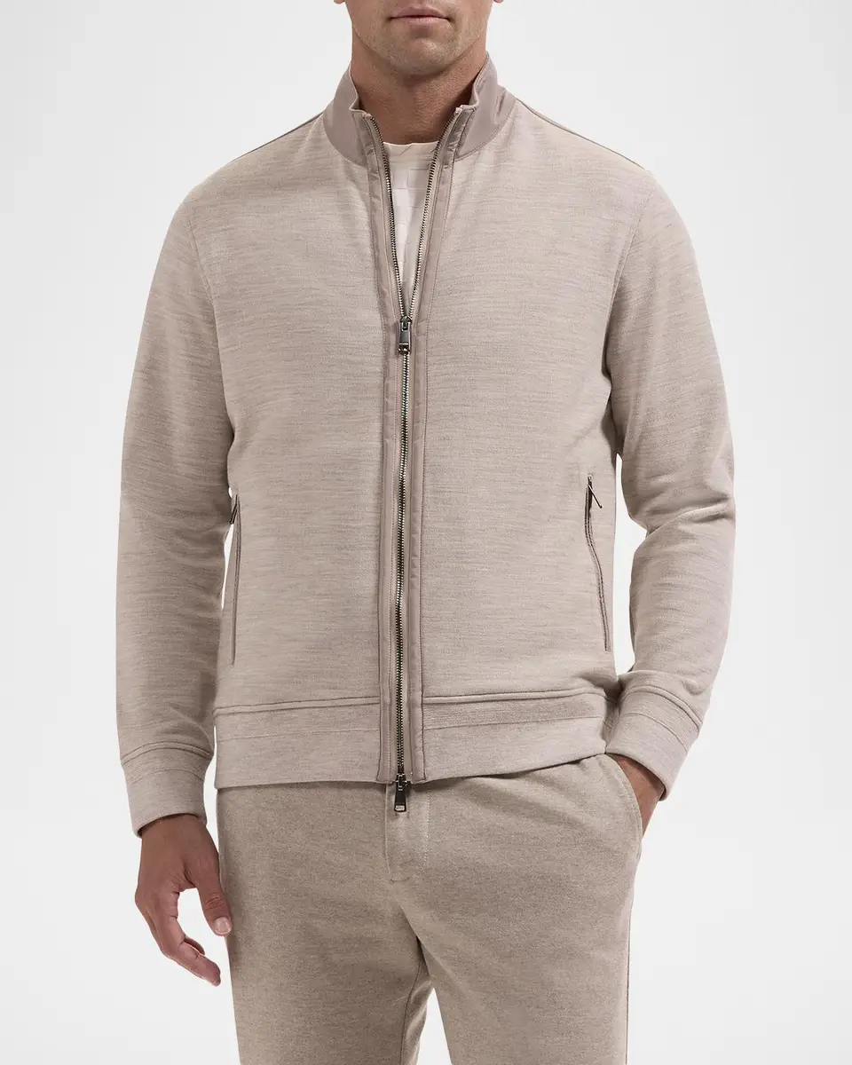 Bugatchi Men's Cotton-Wool Blend Zip-Up Cardigan | Thumbnail 4 Bugatchi Men's Cotton-Wool Blend Zip-Up Cardigan | Thumbnail 4