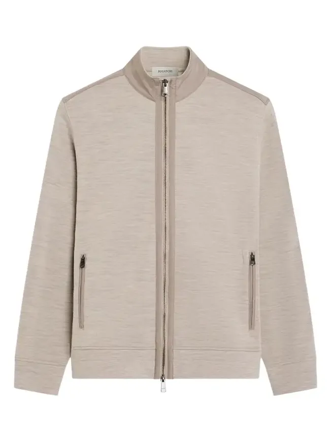Men's Cotton-Wool Blend Zip-Up Cardigan