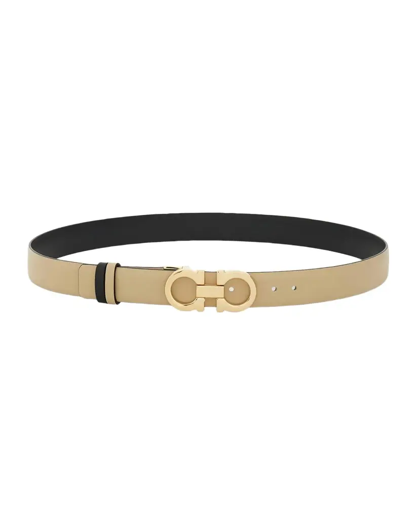 Ferragamo Mediterranean Gancini Leather Skinny Belt | Image 1 Ferragamo Mediterranean Gancini Leather Skinny Belt | Image 1