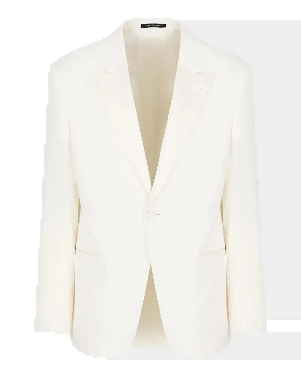 Emporio Armani Men's Textured Solid Dinner Jacket | Thumbnail 2 Emporio Armani Men's Textured Solid Dinner Jacket | Thumbnail 2