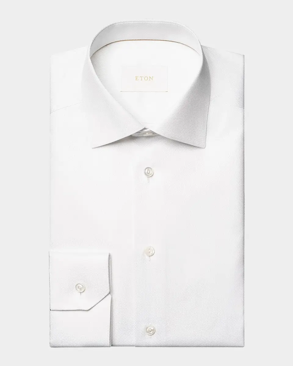 Eton Men's Textured Cotton Contemporary-Fit Piqué Shirt | Thumbnail 6 Eton Men's Textured Cotton Contemporary-Fit Piqué Shirt | Thumbnail 6