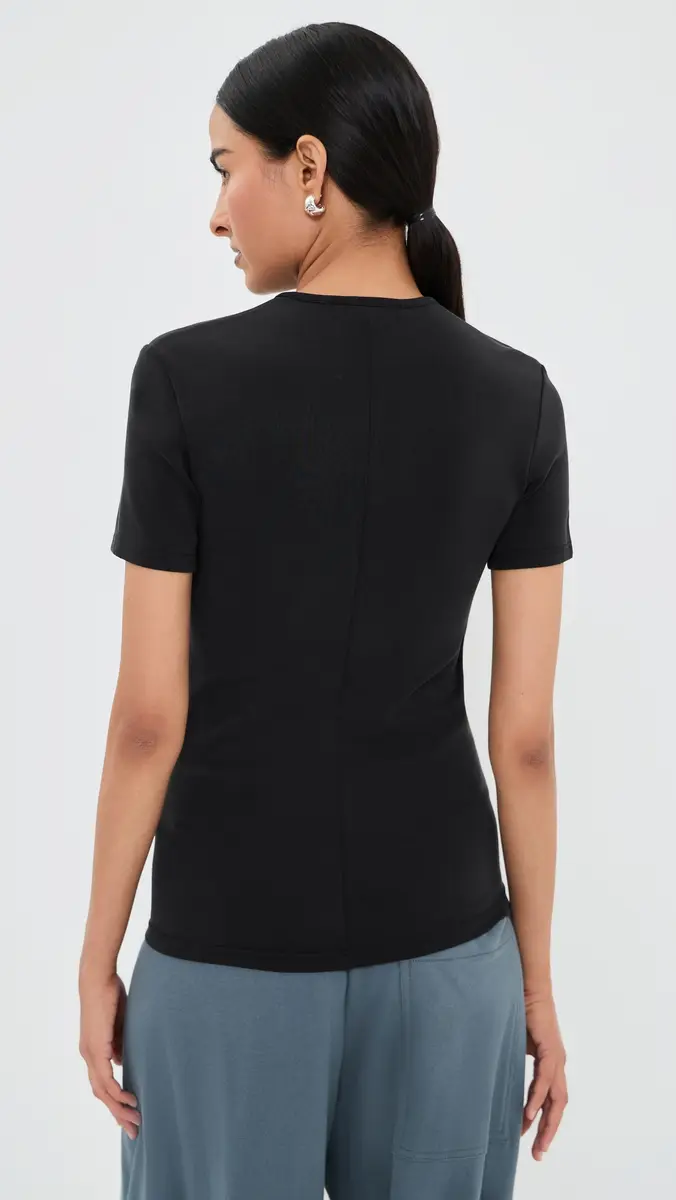 Tibi Feather Weight Viscose Neoprene Short Sleeve Tee | Thumbnail 3 Tibi Feather Weight Viscose Neoprene Short Sleeve Tee | Thumbnail 3