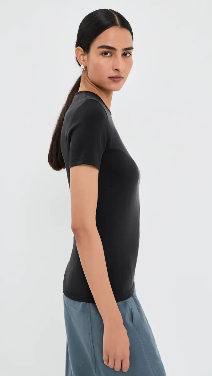 Tibi Feather Weight Viscose Neoprene Short Sleeve Tee | Thumbnail 4 Tibi Feather Weight Viscose Neoprene Short Sleeve Tee | Thumbnail 4