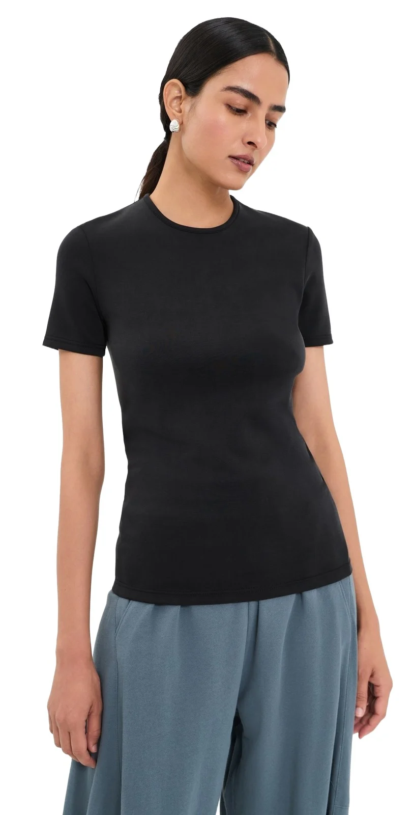 Feather Weight Viscose Neoprene Short Sleeve Tee Feather Weight Viscose Neoprene Short Sleeve Tee