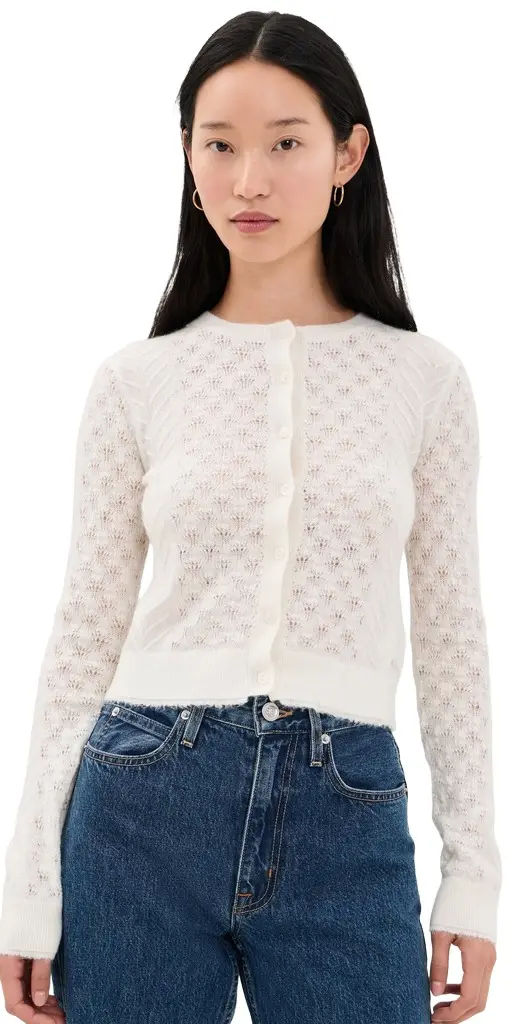 RE/DONE Emma Cardigan Vintage White | Image 1 RE/DONE Emma Cardigan Vintage White | Image 1