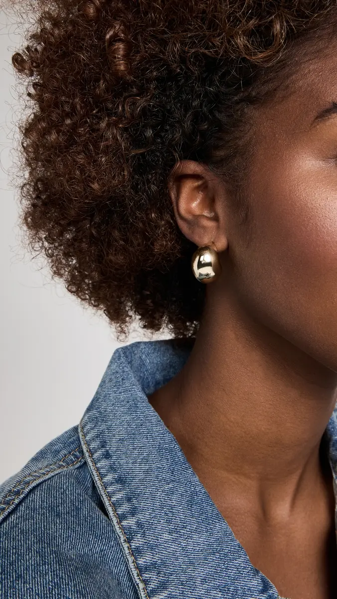 By Adina Eden Chunky Graduated Hoop Earrings | Thumbnail 3 By Adina Eden Chunky Graduated Hoop Earrings | Thumbnail 3