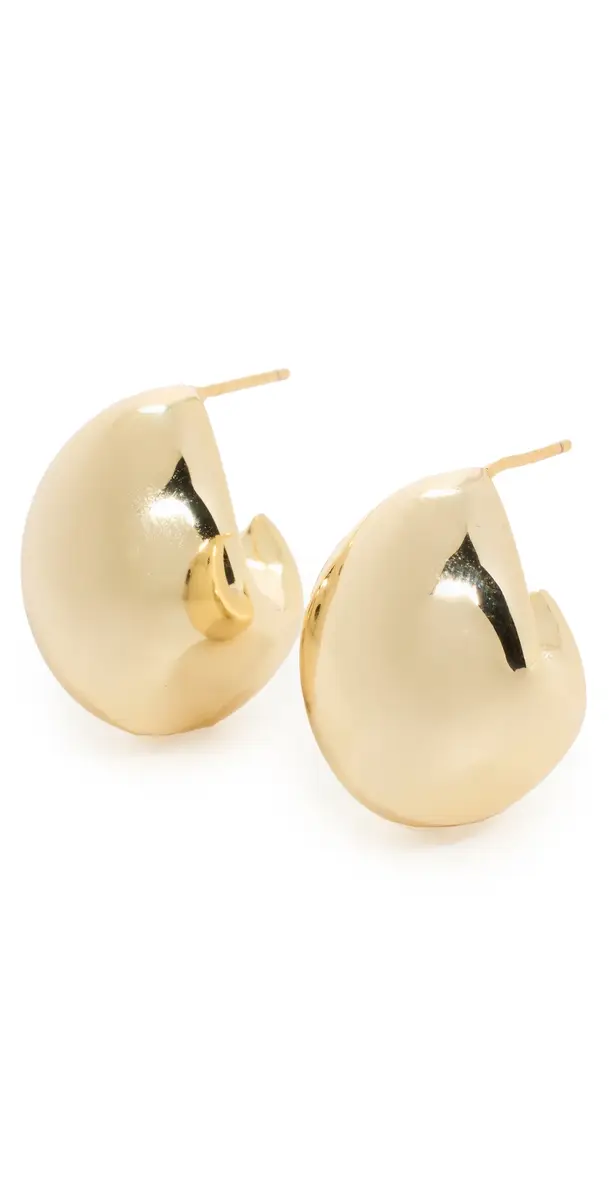 By Adina Eden Chunky Graduated Hoop Earrings Gold One Size | Image 1 By Adina Eden Chunky Graduated Hoop Earrings Gold One Size | Image 1