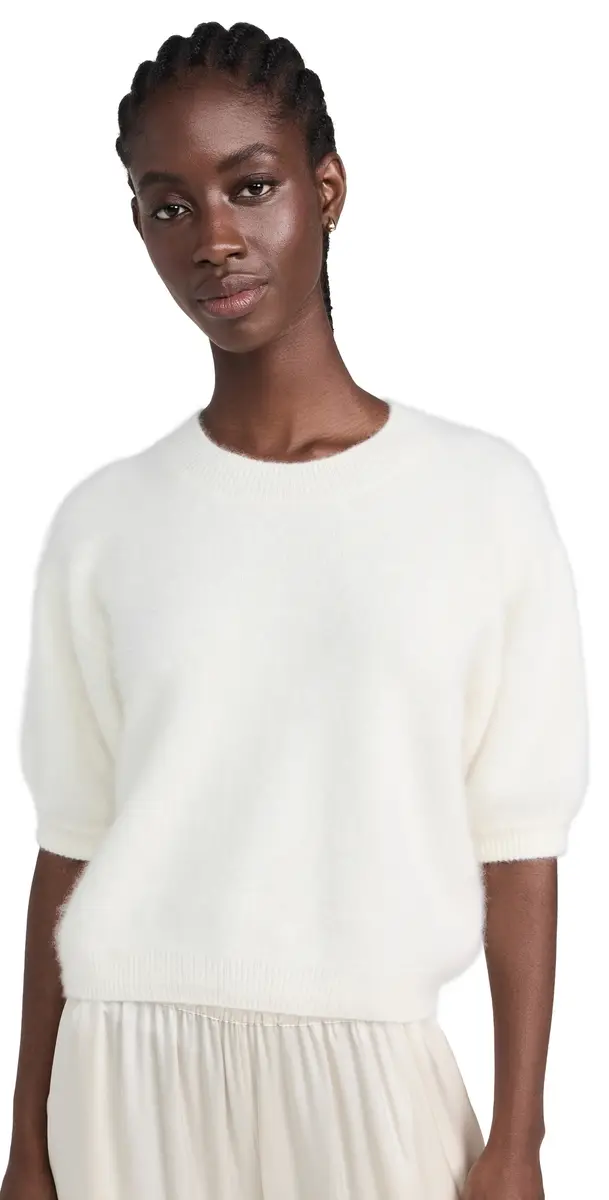 Lisa Yang Juniper Cashmere Sweater Cream Brushed | Image 1 Lisa Yang Juniper Cashmere Sweater Cream Brushed | Image 1