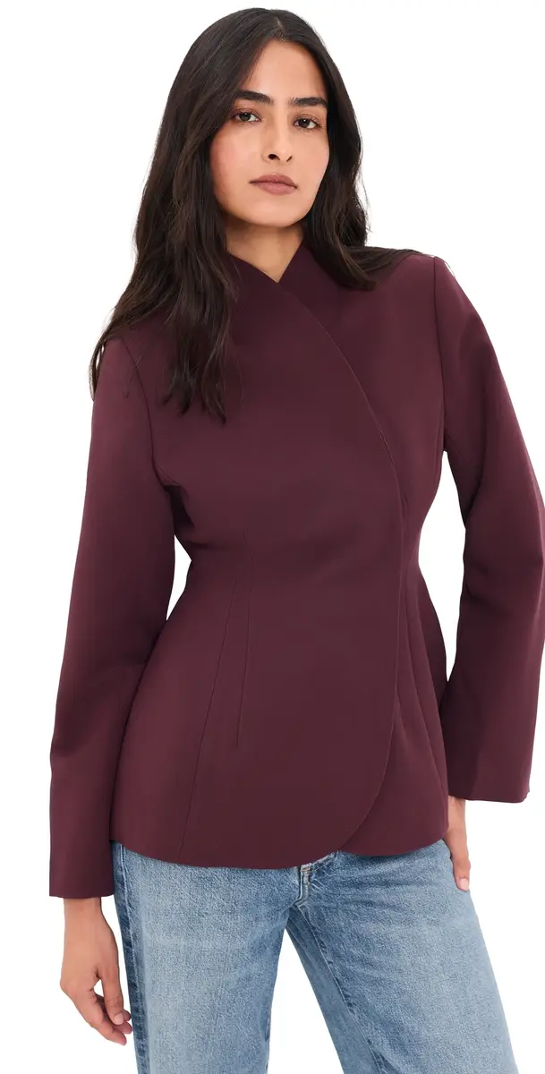 Aligne Daphne High Neck Jacket Plum | Image 1 Aligne Daphne High Neck Jacket Plum | Image 1