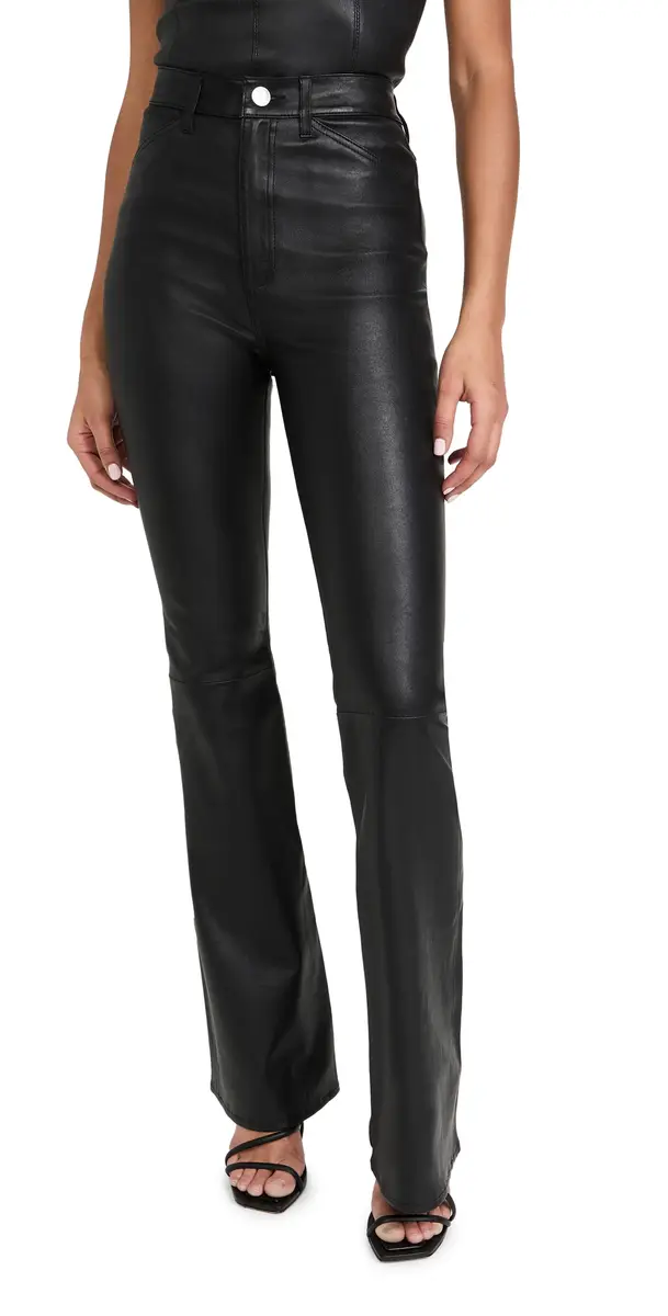 Sprwmn 5 Pocket Micro Flare eather Pants Black | Image 1 Sprwmn 5 Pocket Micro Flare eather Pants Black | Image 1
