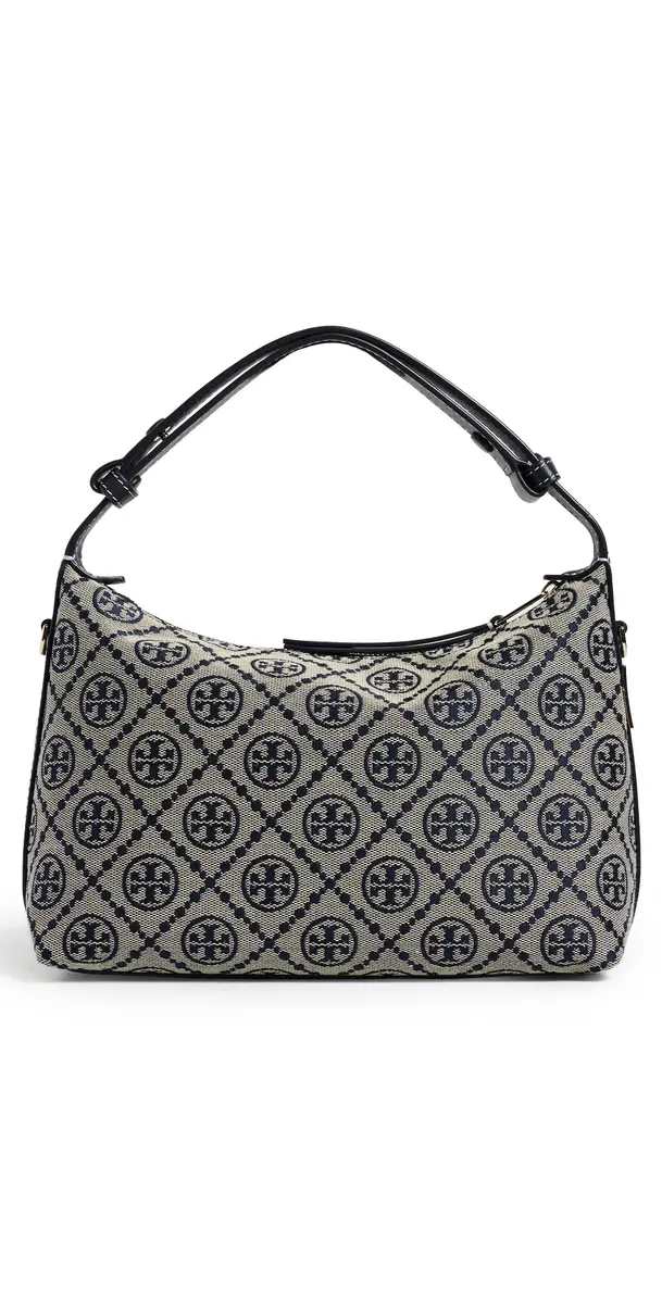 Tory Burch Mellow T Monogram Shoulder Bag Tory Navy One Size | Image 1 Tory Burch Mellow T Monogram Shoulder Bag Tory Navy One Size | Image 1