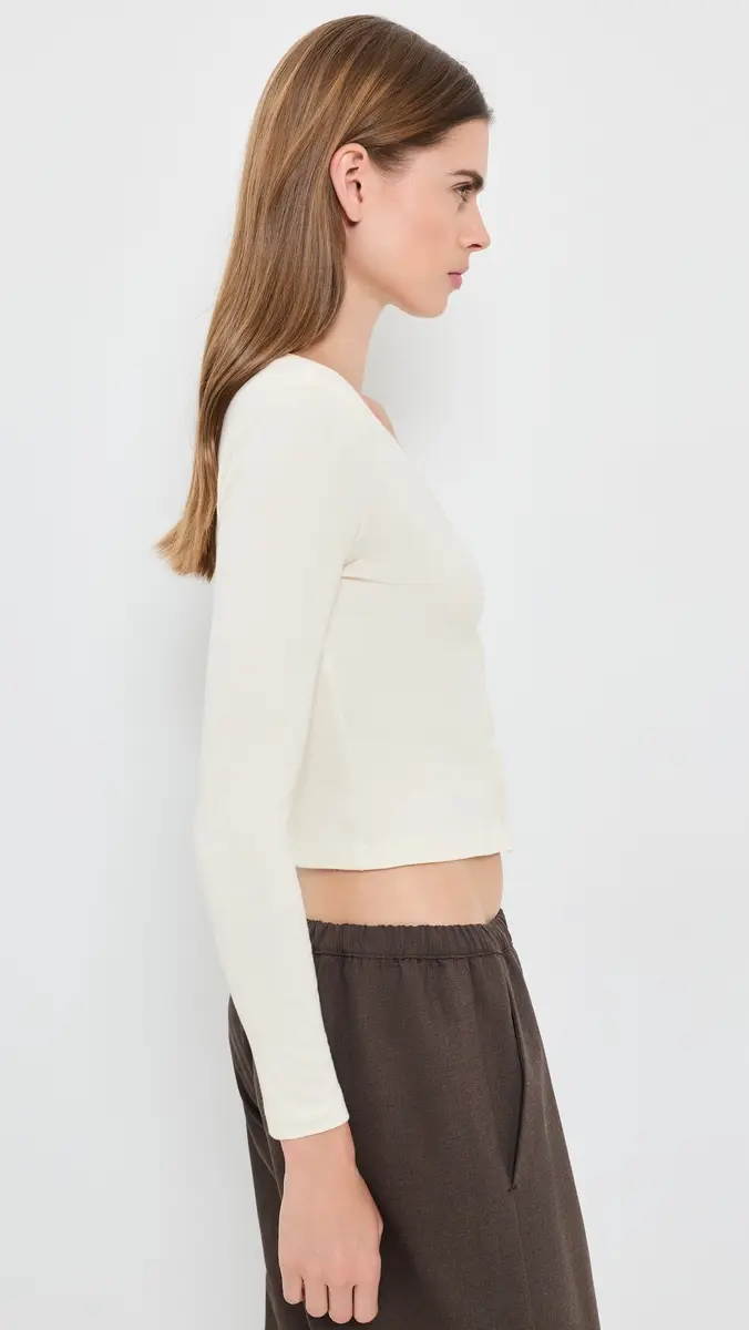 ENZA COSTA Supima Cotton V Neck Cardigan | Thumbnail 4