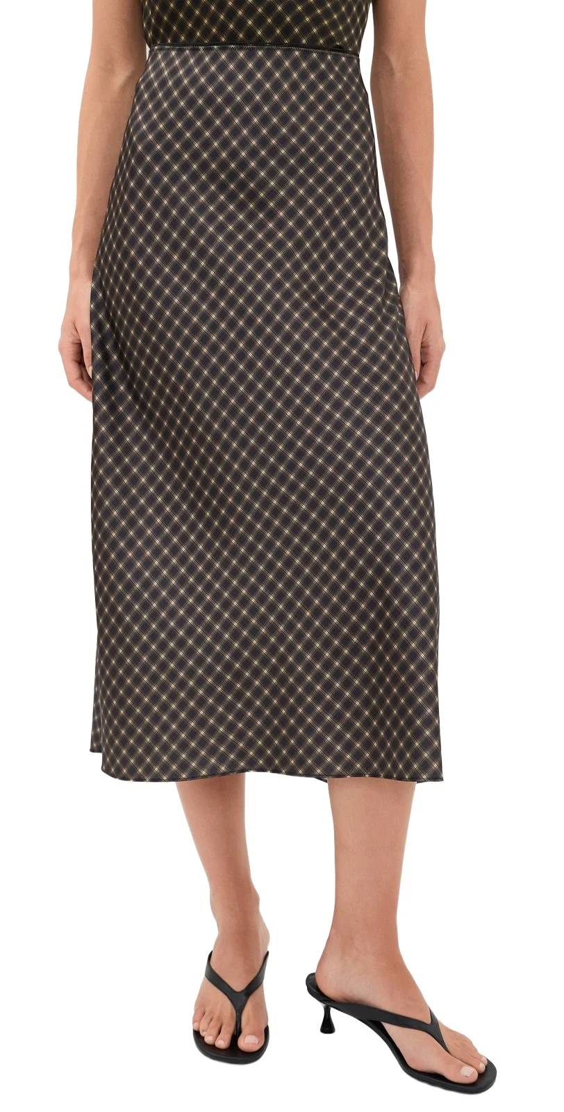 Vince Plaid Slip Skirt