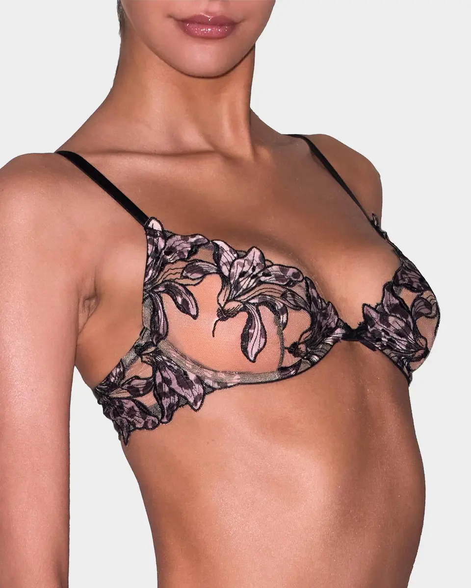 Fleur du Mal Lily Embroidered Demi Bra | Thumbnail 3 Fleur du Mal Lily Embroidered Demi Bra | Thumbnail 3
