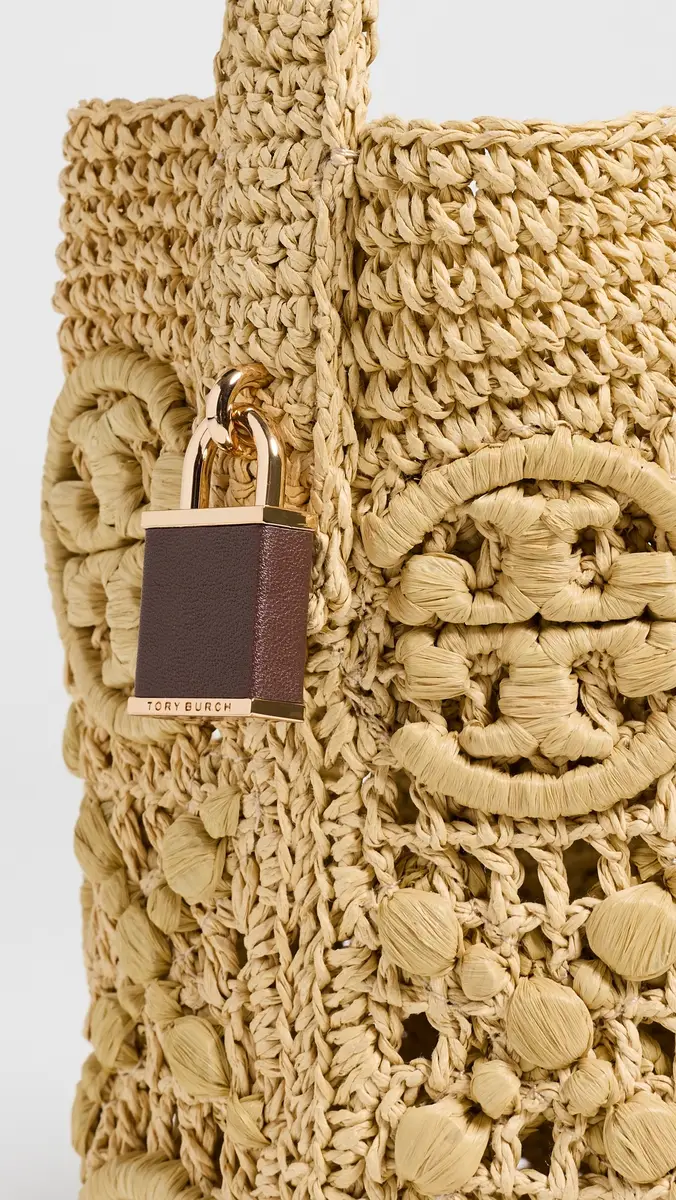 Tory Burch Lock T Monogram Crochet Bucket Bag | Thumbnail 5 Tory Burch Lock T Monogram Crochet Bucket Bag | Thumbnail 5
