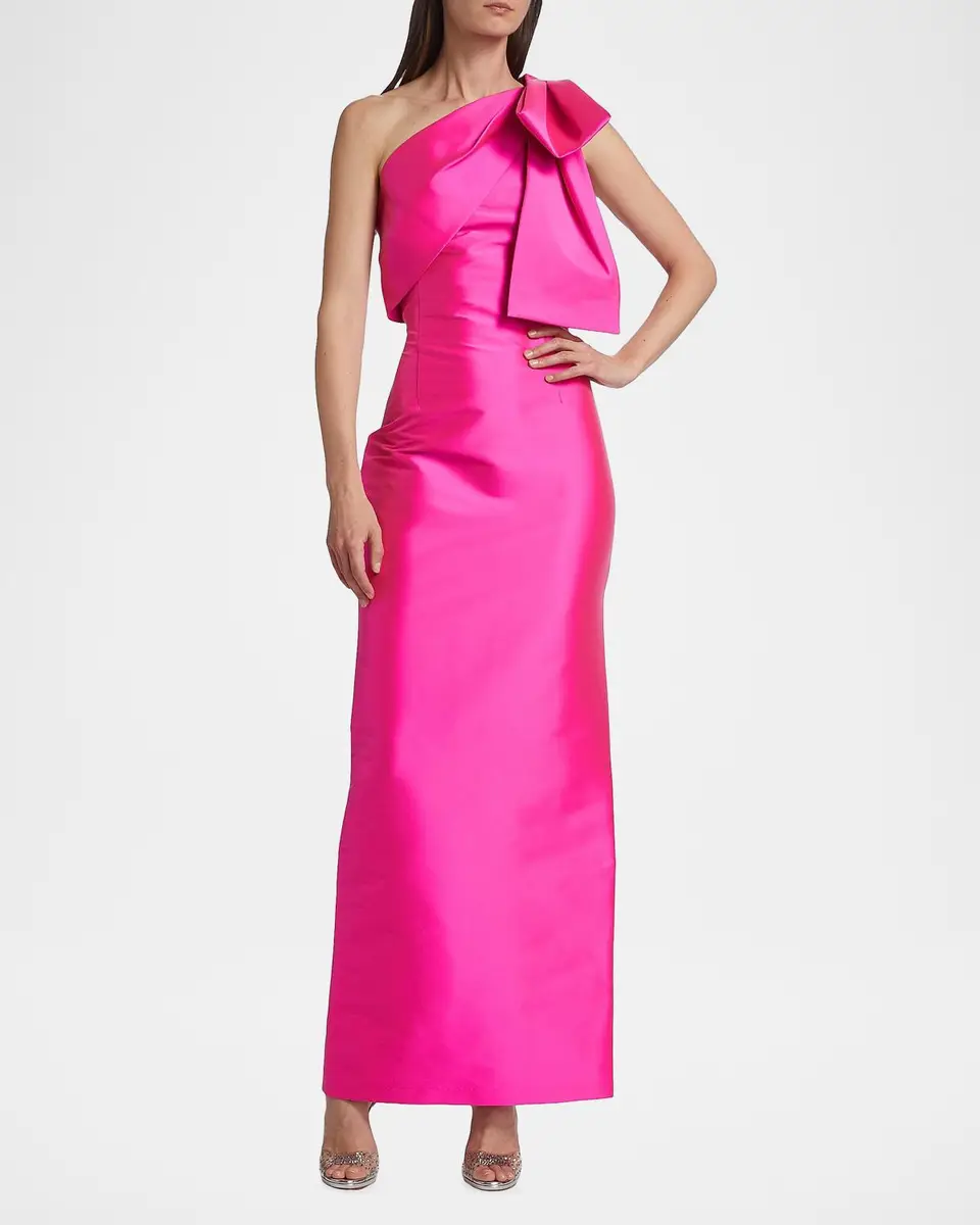 SACHIN & BABI Bonnie One-Shoulder Satin Gown | Thumbnail 4