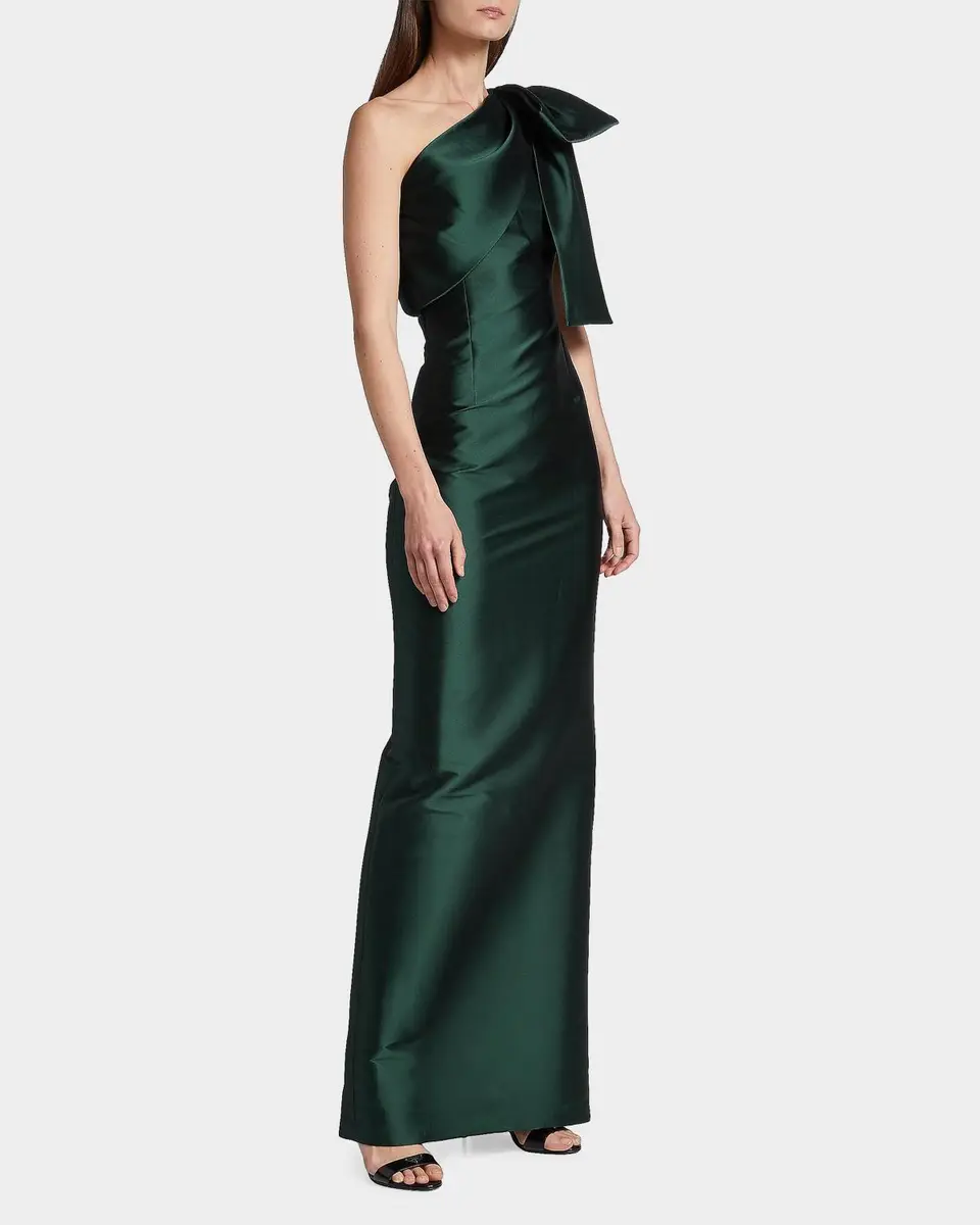 SACHIN & BABI Bonnie One-Shoulder Satin Column Gown | Thumbnail 2