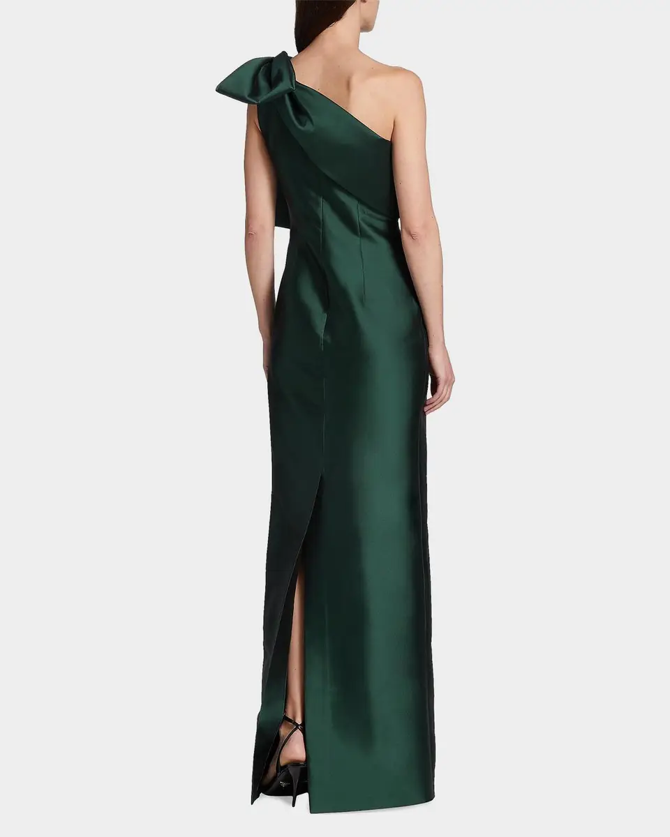 SACHIN & BABI Bonnie One-Shoulder Satin Column Gown | Thumbnail 3
