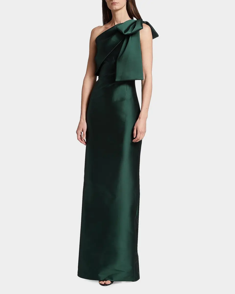 SACHIN & BABI Bonnie One-Shoulder Satin Column Gown | Thumbnail 7