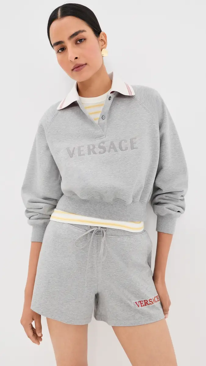 Versace Greca Collared Sweatshirt | Thumbnail 2 Versace Greca Collared Sweatshirt | Thumbnail 2