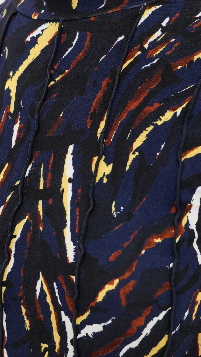 Proenza Schouler White Label Mabel Dress In Jersey Navy/Black Multi | Thumbnail 6 Proenza Schouler White Label Mabel Dress In Jersey Navy/Black Multi | Thumbnail 6