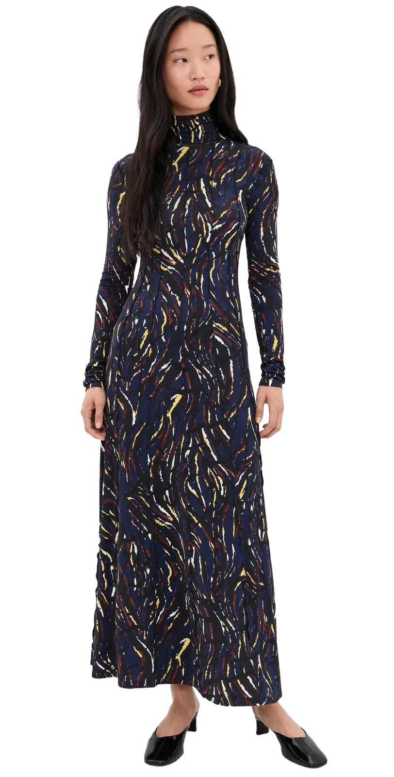 Mabel Dress In Jersey Navy/Black Multi
