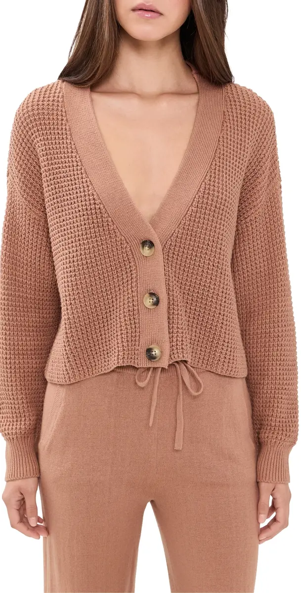 Eberjey Recy Sweater Cropped Cardigan Hazelnut | Image 1 Eberjey Recy Sweater Cropped Cardigan Hazelnut | Image 1