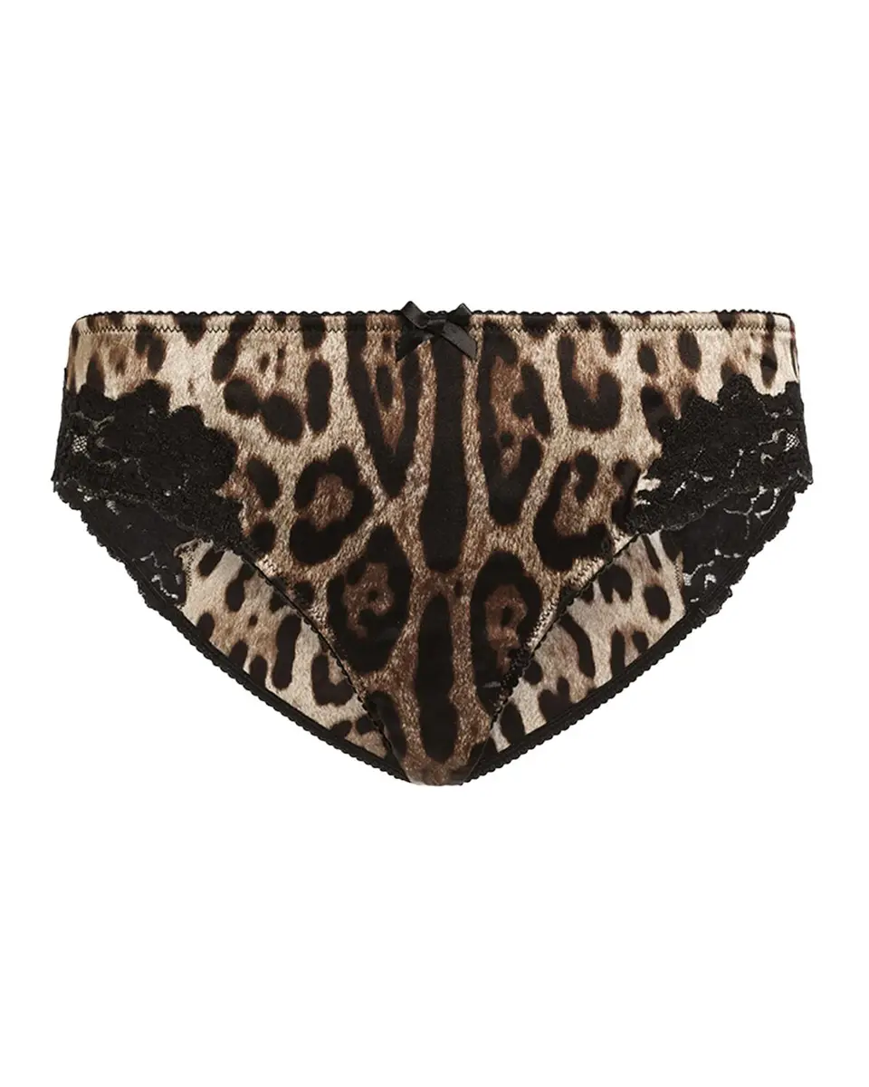 Dolce & Gabbana Leopard-Print Lace & Satin Briefs | Thumbnail 3 Dolce & Gabbana Leopard-Print Lace & Satin Briefs | Thumbnail 3