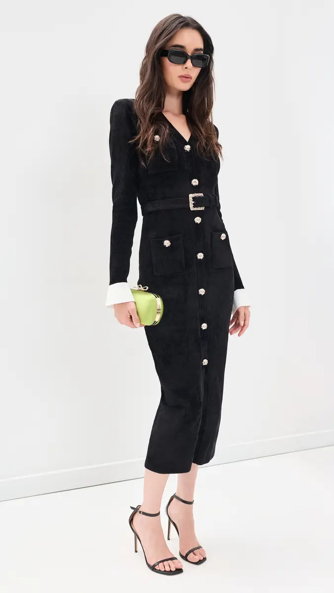 Self-Portrait Chenille Knit Midi Dress | Thumbnail 5 Self-Portrait Chenille Knit Midi Dress | Thumbnail 5