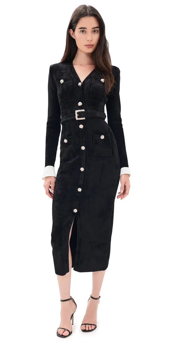 Self-Portrait Chenille Knit Midi Dress
