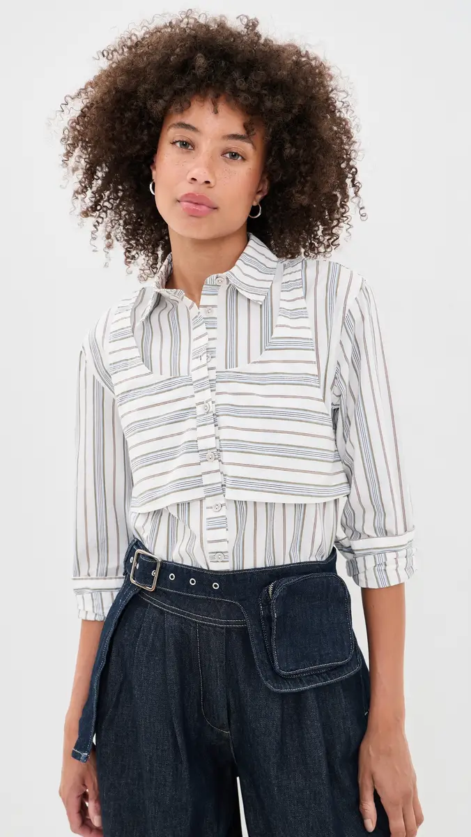 Damson Madder Valeria Double Layered Button Down Shirt | Thumbnail 2 Damson Madder Valeria Double Layered Button Down Shirt | Thumbnail 2