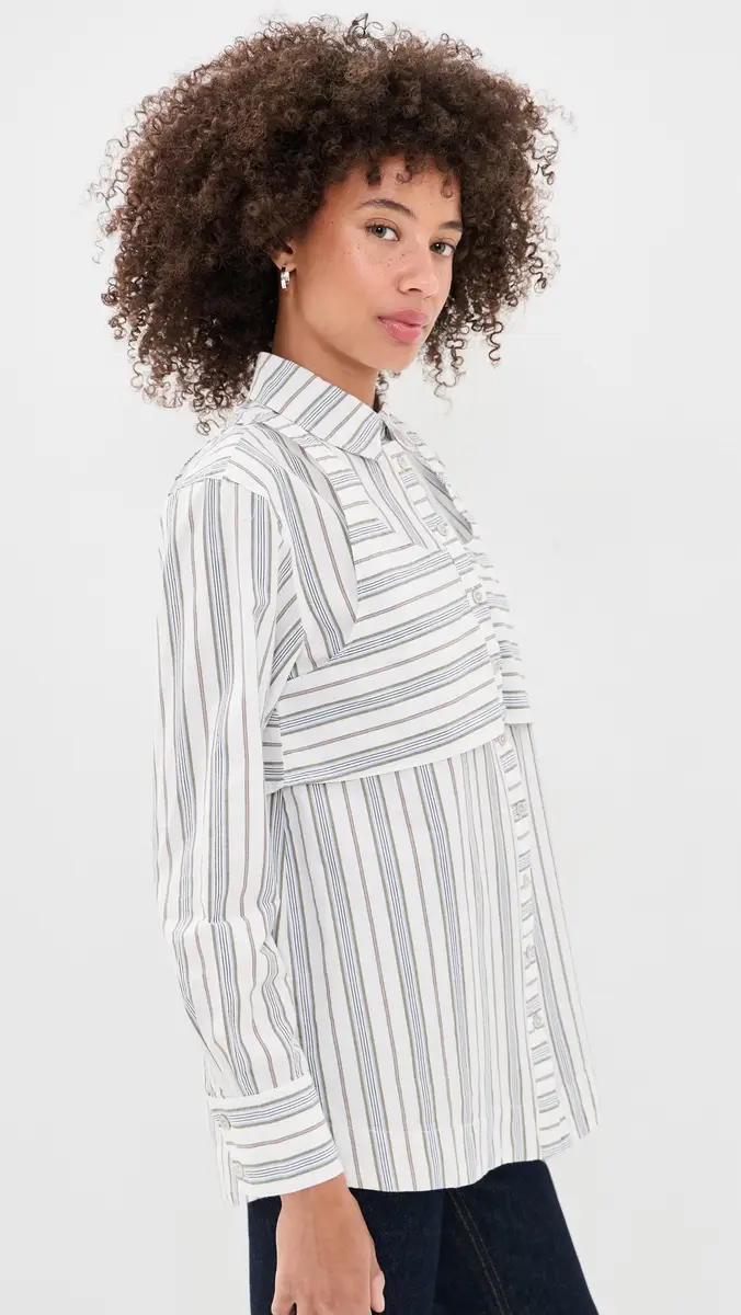 Damson Madder Valeria Double Layered Button Down Shirt | Thumbnail 4 Damson Madder Valeria Double Layered Button Down Shirt | Thumbnail 4