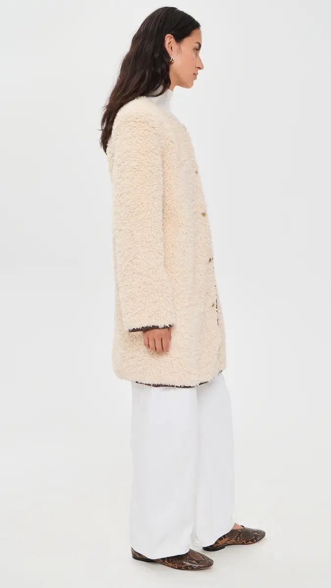 Alice + Olivia Alma Long Faux Suede Teddy Coat | Thumbnail 4 Alice + Olivia Alma Long Faux Suede Teddy Coat | Thumbnail 4