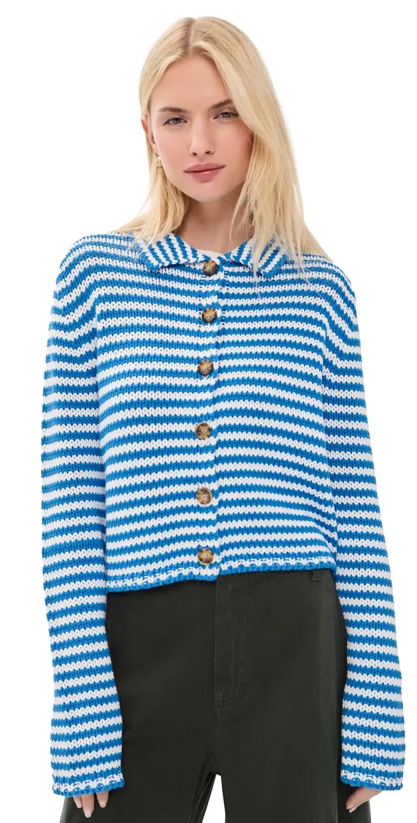 La Ligne Fine Line Mini arina Cardigan Cerulean/ | Image 1 La Ligne Fine Line Mini arina Cardigan Cerulean/ | Image 1