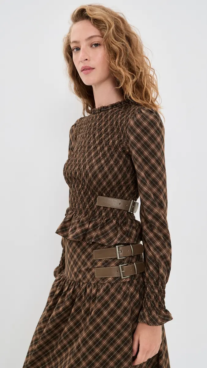 House of Sunny Check Ruched Top | Thumbnail 4 House of Sunny Check Ruched Top | Thumbnail 4