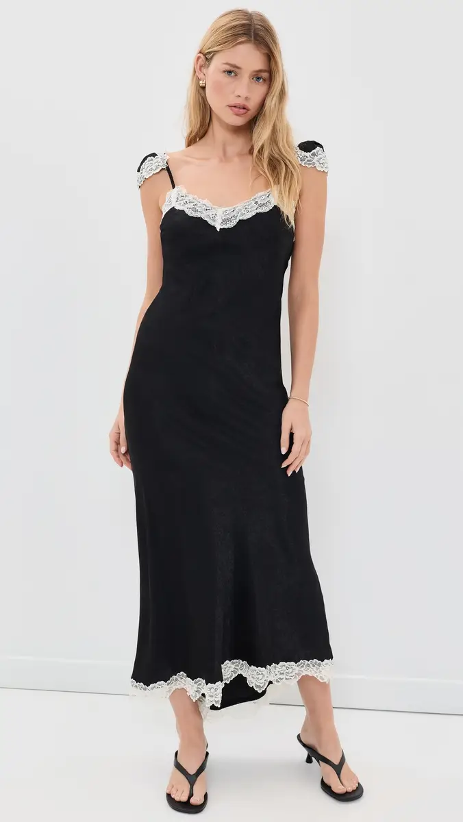 Another Girl Lace Trim Satin Maxi Slip Dress | Thumbnail 2 Another Girl Lace Trim Satin Maxi Slip Dress | Thumbnail 2
