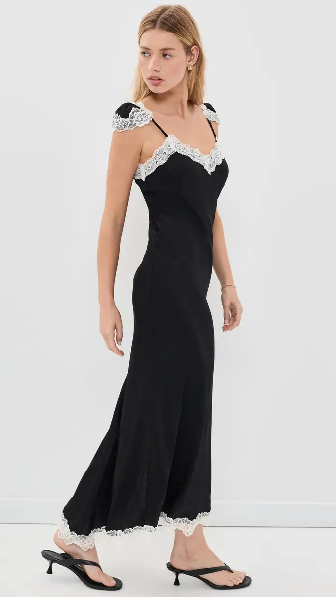 Another Girl Lace Trim Satin Maxi Slip Dress | Thumbnail 4 Another Girl Lace Trim Satin Maxi Slip Dress | Thumbnail 4