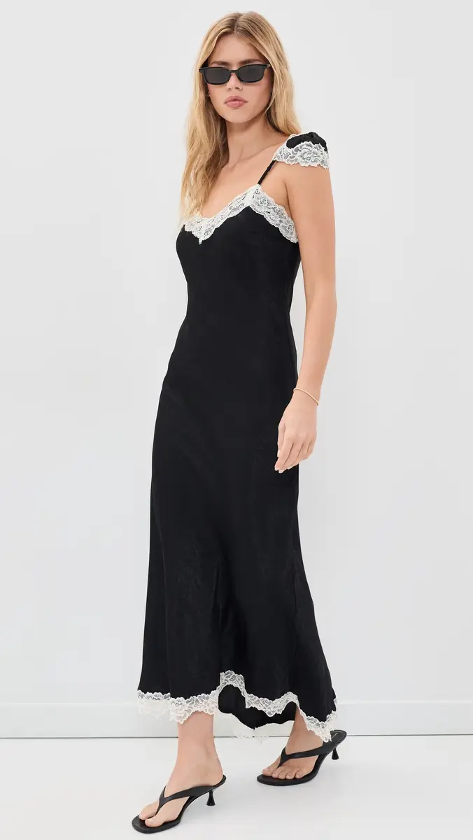 Another Girl Lace Trim Satin Maxi Slip Dress | Thumbnail 5 Another Girl Lace Trim Satin Maxi Slip Dress | Thumbnail 5