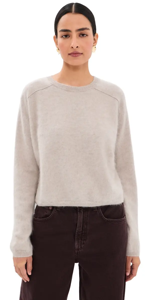 Lisa Yang Lexia Brushed Cashmere Sweater Sand Brushed | Image 1 Lisa Yang Lexia Brushed Cashmere Sweater Sand Brushed | Image 1