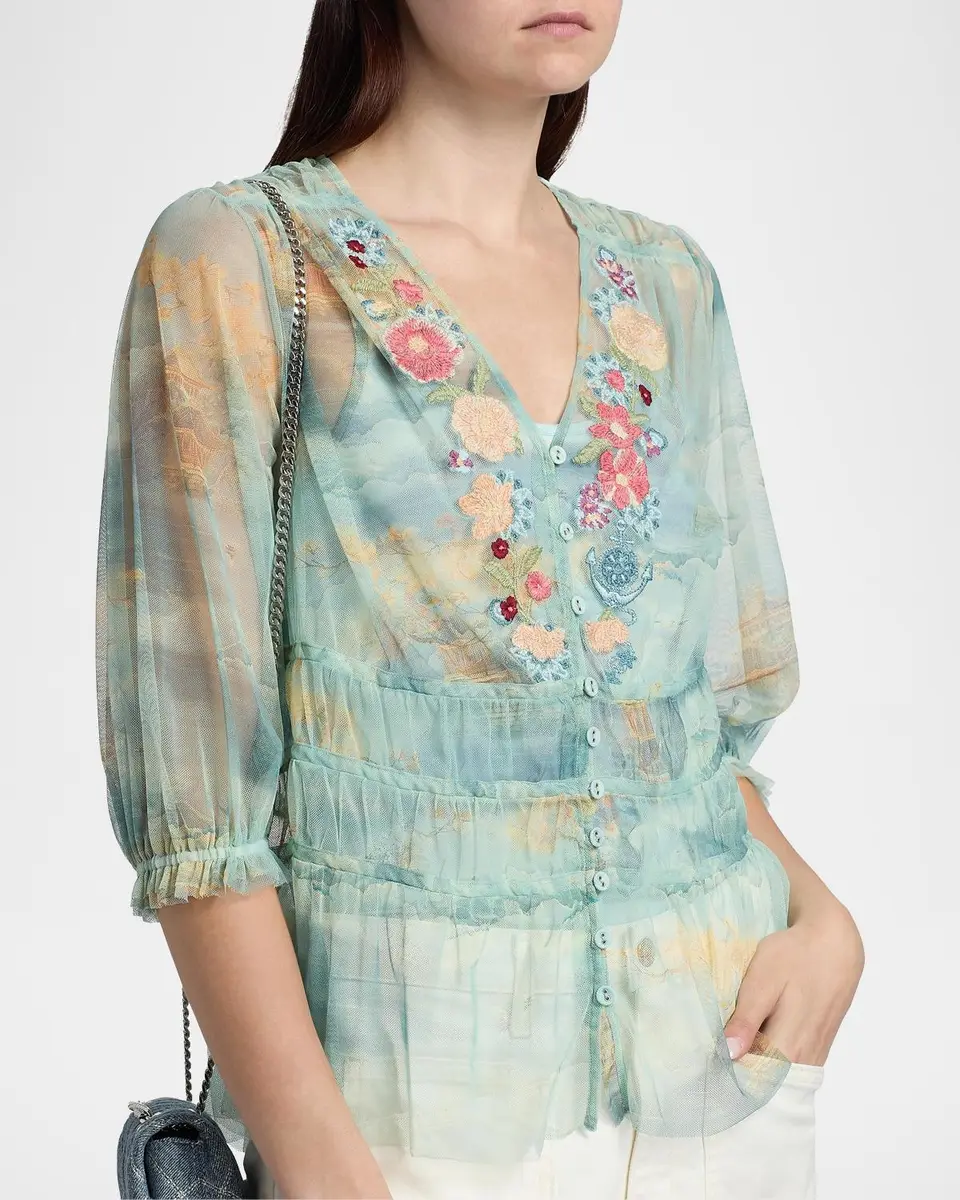 Johnny Was Mazzy Enrika Embroidered Blouse | Thumbnail 4 Johnny Was Mazzy Enrika Embroidered Blouse | Thumbnail 4